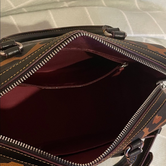 Coach Tan and Black Leopard Print handbag. - Picture 4 of 4